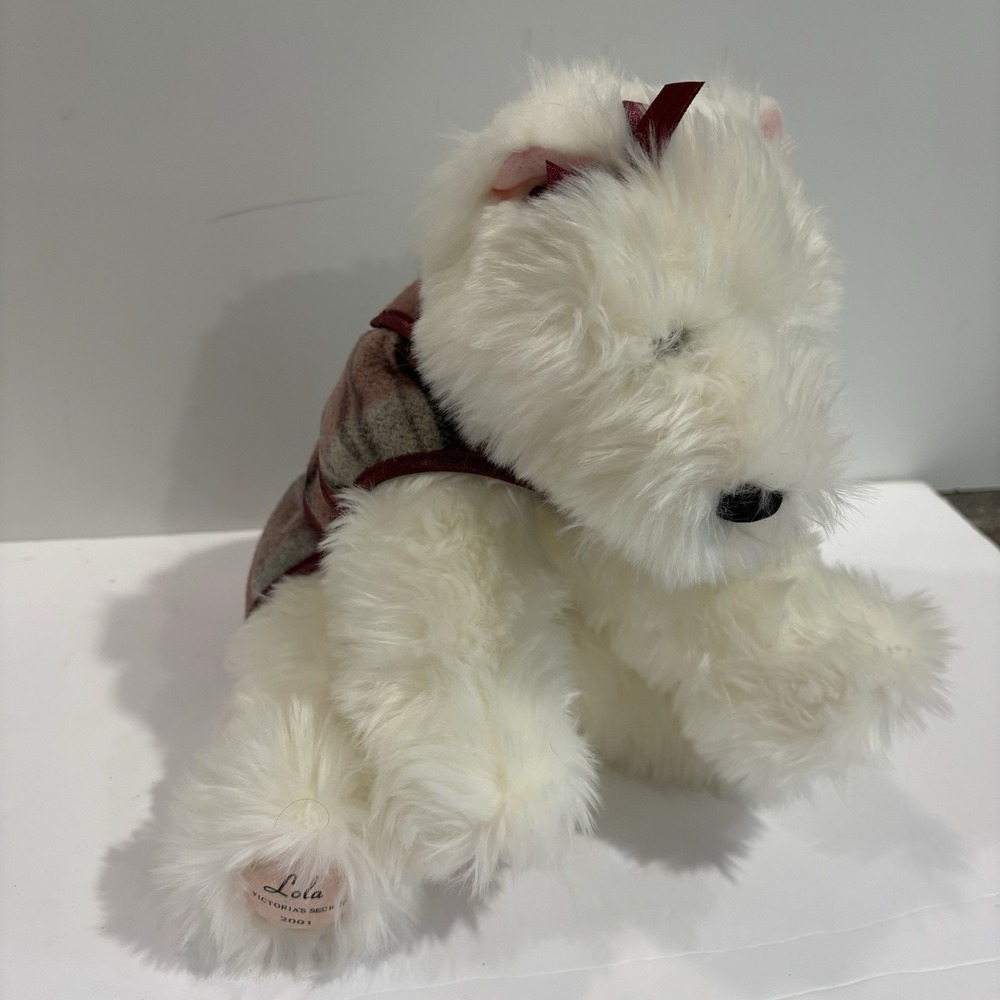 Victoria Secret Gund Plush Plaid Puppy Dog Lola‎ Rare Limited Edition 2001 Y2K - Picture 10 of 11
